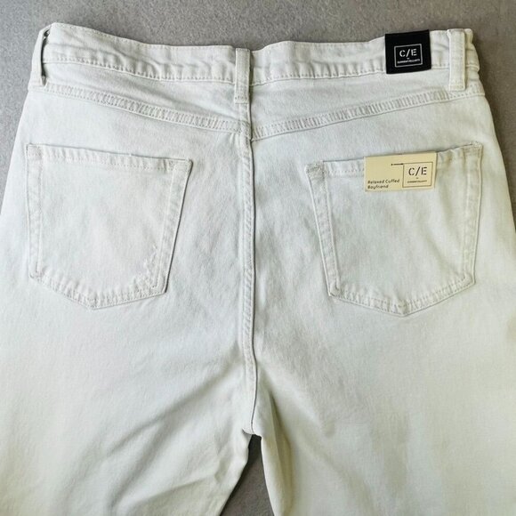 Current/Eliott Relaxed Cuffed Boyfriend Jean Size 31 White Distressed - Picture 9 of 12